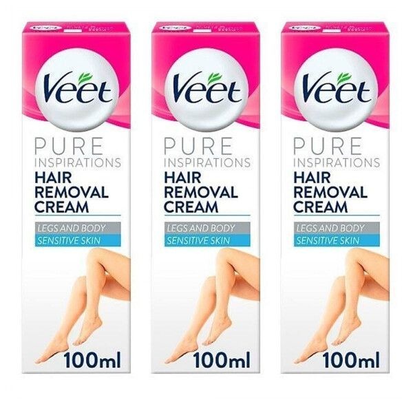 UnKnown Veet 비트 제모 크림 바디 앤 다리 민감성 100ml 3개 Hair Removal Cr