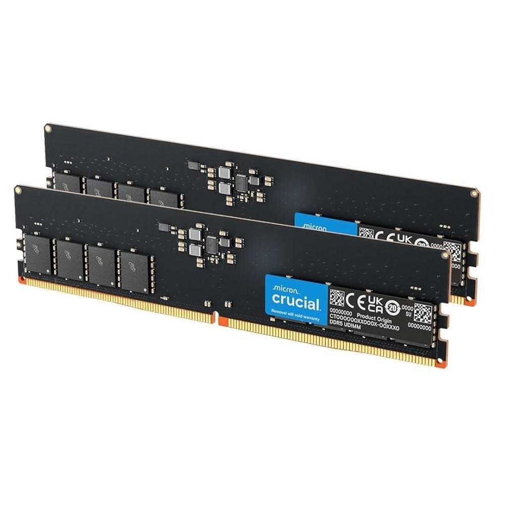 크루셜 [해외] Crucial 16GB DDR5 RAM, 5600MHz (또는 5200MHz 또는 4800MHz) 데스크탑 메모리, UDIMM 288핀, 인텔 코어 및 AMD 라이젠과 호환 - CT16G