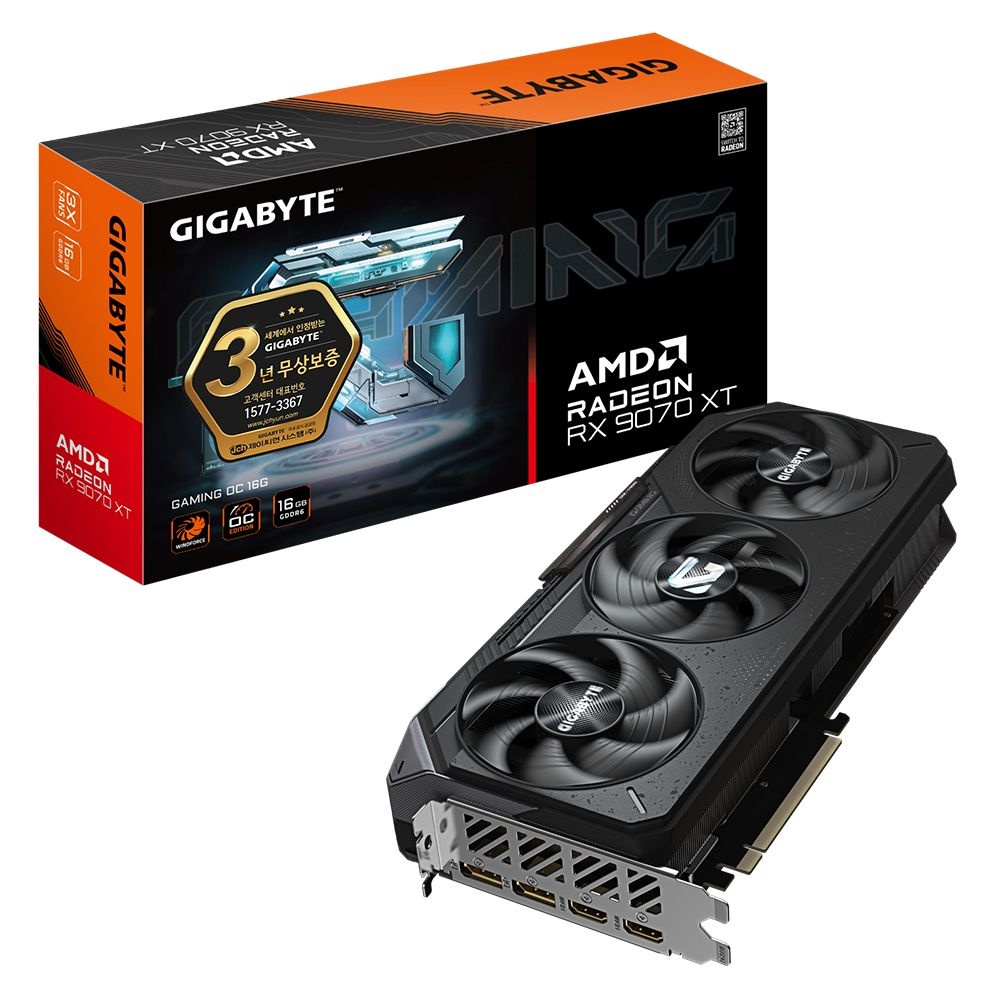 GIGABYTE 라데온 RX 9070 XT GAMING OC D6 16GB 제이씨현