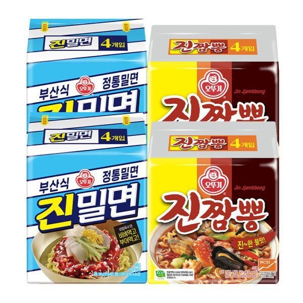 오뚜기 오뚜기 진밀면 2팩+<b>진짬뽕</b> 2팩(총16개입)