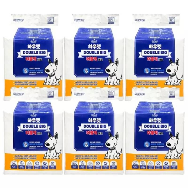 하우펫 더블 빅패드 20매 x6팩