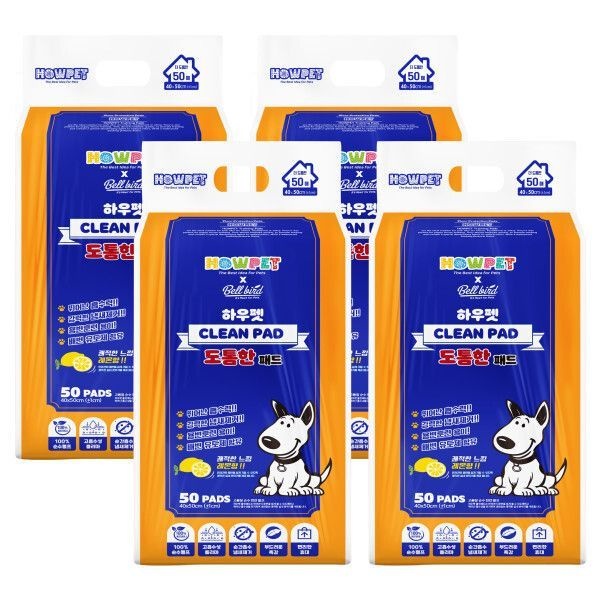 벨버드 레몬향 패드 50p x4팩 강아지패드