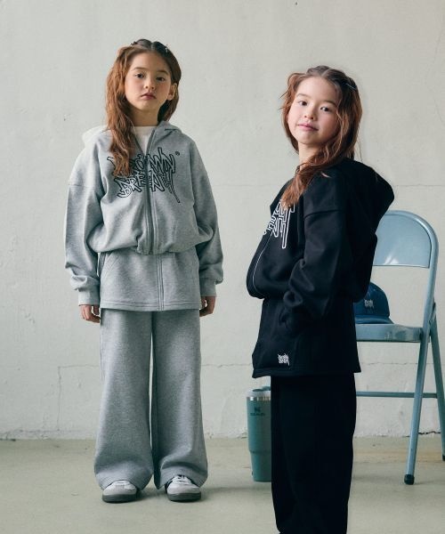 브라운브레스 KIDS brownbreathkids KIDS GIRL CROP HOOD ZIP UP SETUP2COLOR