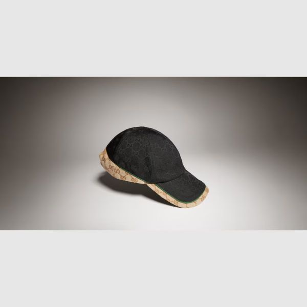 Gucci [해외] 즉시발송 구찌 남자 GG 코튼 캔버스 볼캡 모자 블랙 샌드 A001I24HBK31079 100%정품