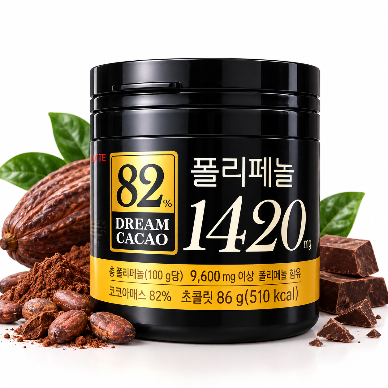 [오늘출발] 롯데웰푸드 롯데 드림카카오 82% 86g 6통 다크 초콜릿