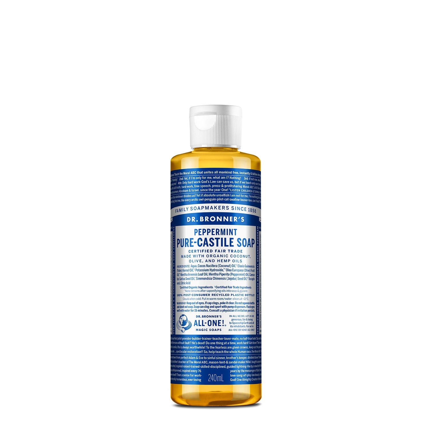 닥터 브로너스 페퍼민트 퓨어 캐스틸 솝 올인원 바디워시 240ml