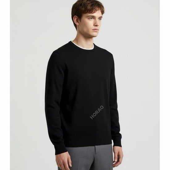 MUST IT_ MERINO WOOLBLEND CREWNECK SWEATER GMS000002ONYX 남성 메리노 울 블랜드 크루넥 스웨터