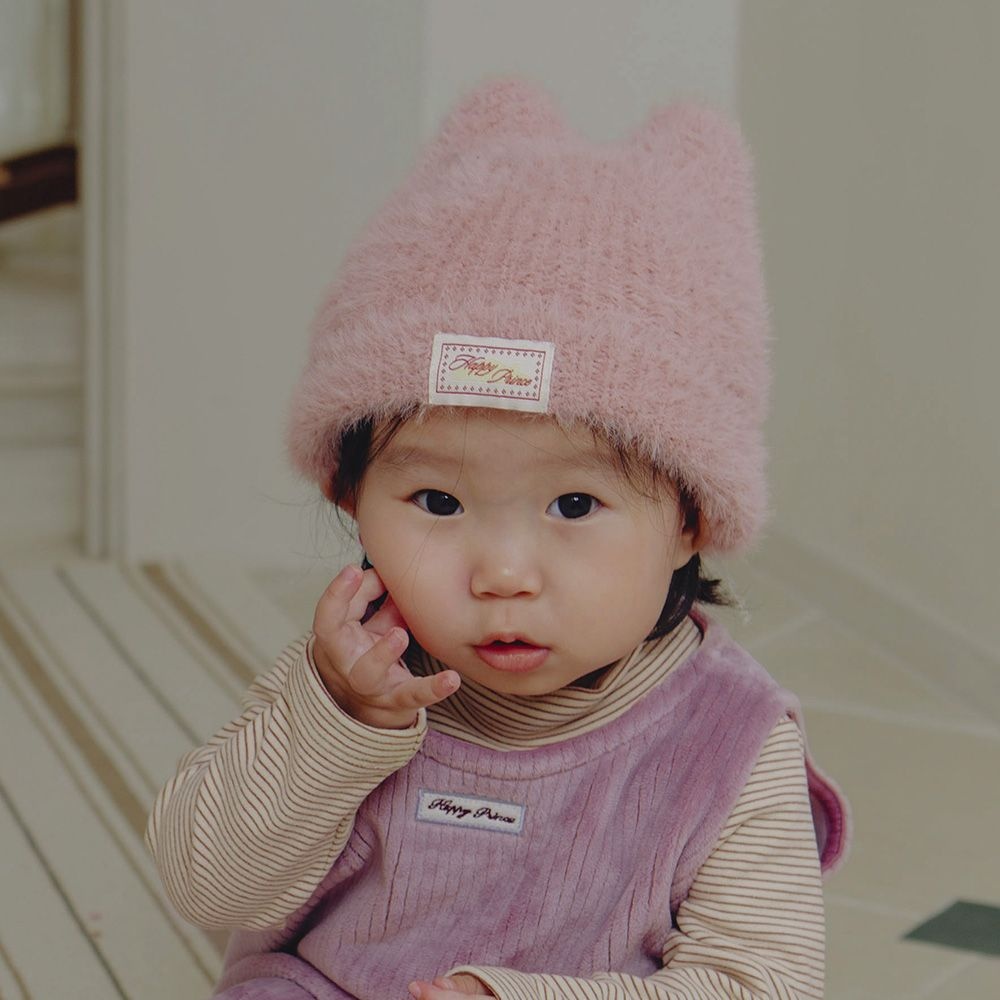해피프린스 [SIZE~6Y] 밍크플러피 네로 니트 비니