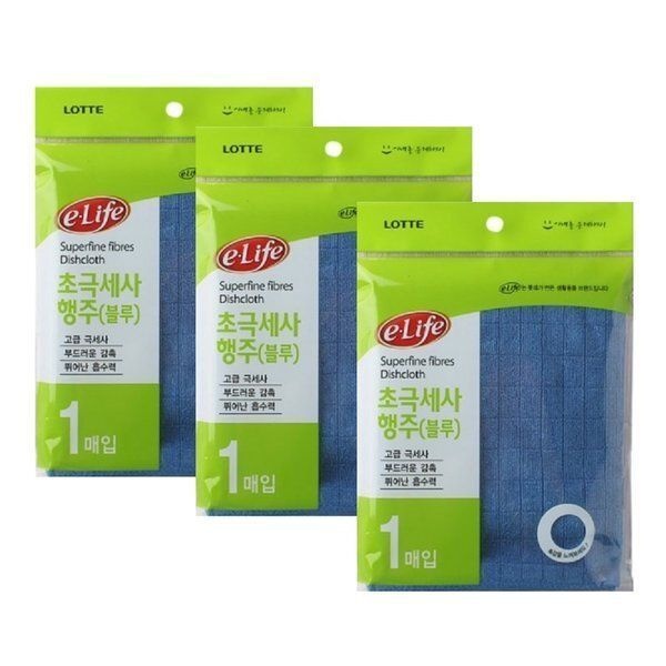 롯데 바둑 크리너 고급 초극세사 행주 1매 x 3개