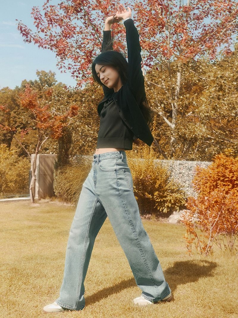 탑텐 여성 세미 와이드 데님 MSF5DP2904