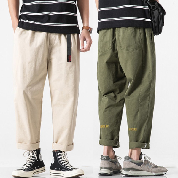 [패션플러스][로아리빙]벨트 바지 가을 팬츠 남성 봄 데일리 작업바지