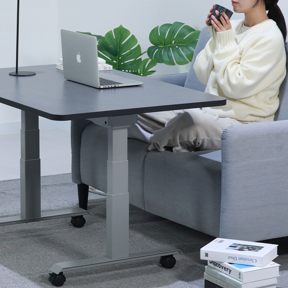 <b>롱코</b> <b>롱코</b> <b>모션</b><b>데스크</b> 듀얼모터 접이식 높이조절책상 스탠딩 책상 이동식 거실테이블 3STEP