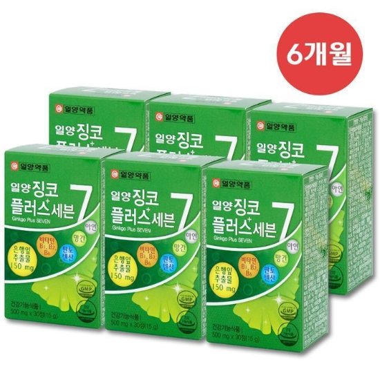 일양약품 징코플러스 세븐 500mg x 30정 x 6박스 TWL (32966790)