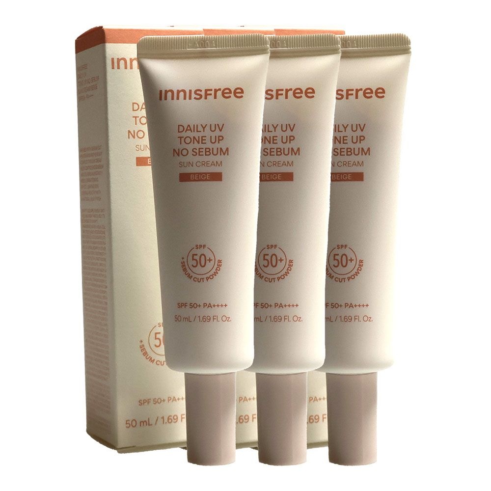 이니스프리 데일리 유브이 톤업 노세범 선크림 베이지 50ml x3개