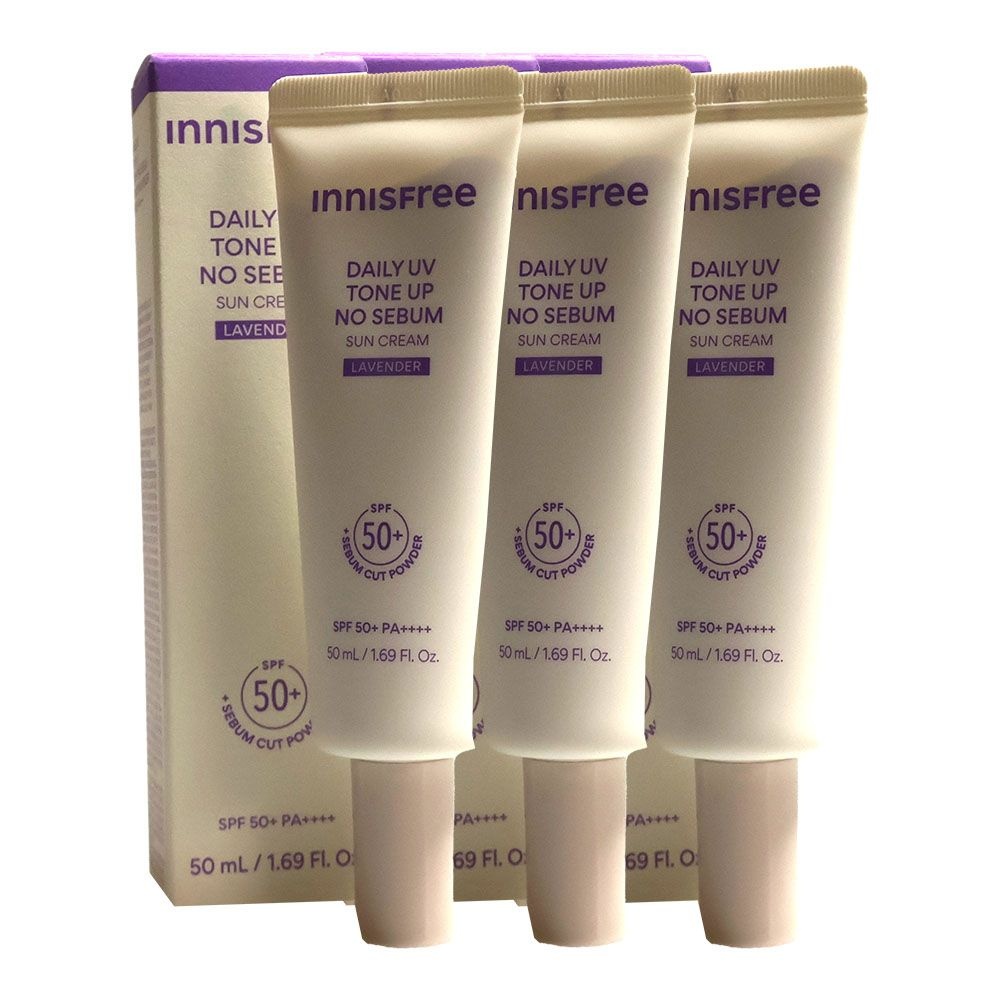 이니스프리 데일리 유브이 톤업 노세범 선크림 라벤더 50ml x3개