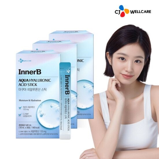 [CJ공식] 이너비 아쿠아 히알루론산 스틱 30포 3박스