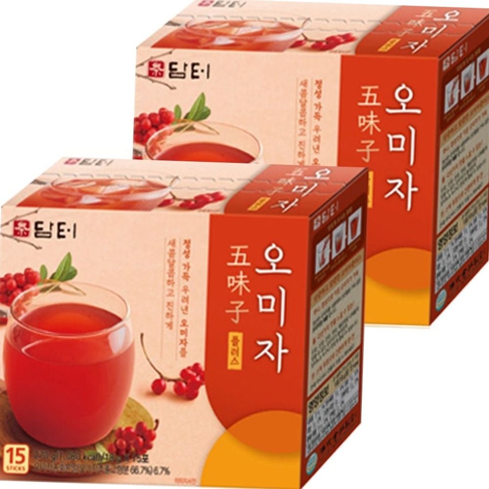 담터 오미자플러스 분말 스틱차 30t 15t x 2개 홈카페음료 사무실차 간편스틱