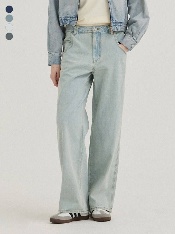 [패션플러스][닉스][NIX JEANS] 여) D톤/M톤/G톤/L톤 워싱 와이드 데님팬츠 (LNSFCDW571M)