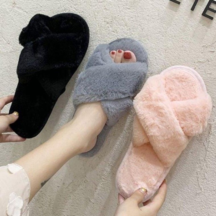 여성 털슬리퍼 밍크털 슬리퍼 방한 털신 사무실 침실 거실화