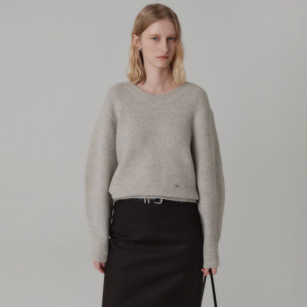 [룩캐스트]체니 울 리브드 니트_브라운 / CHENNY WOOL RIBBED KNIT_BROWN