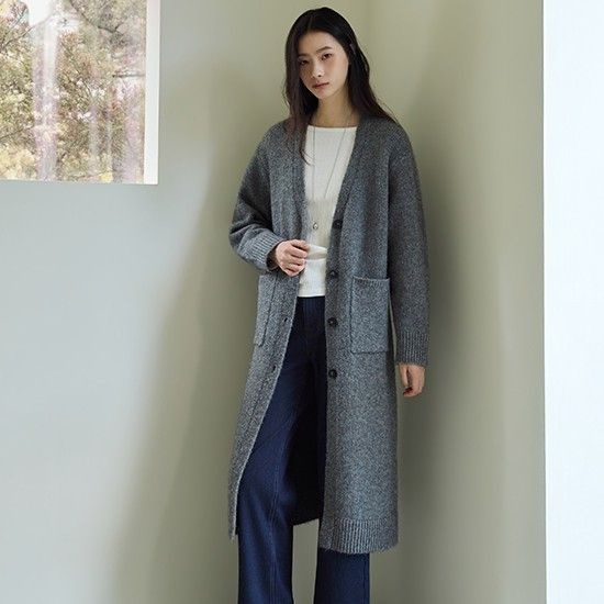 26FW 알파카 블렌드 롱 니트코트 1종