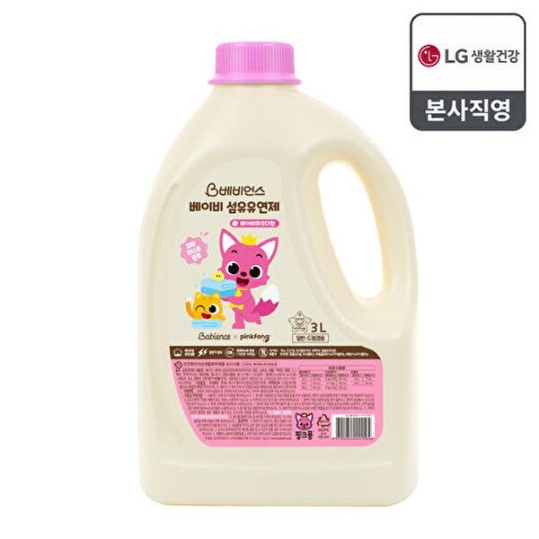 [LG생활건강]베비언스 핑크퐁 베이비 섬유유연제 3L 대용량 일반/드럼 겸용