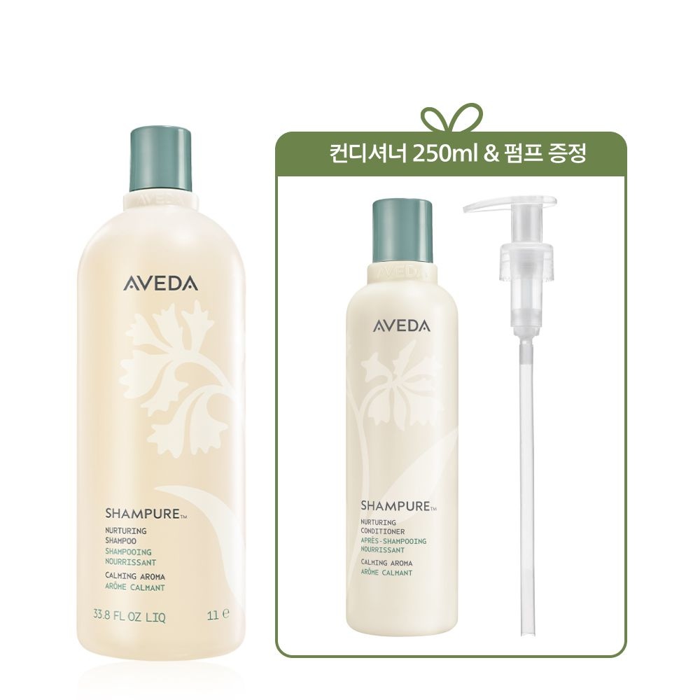 아베다 [정품증정][단독] 샴퓨어 리터 샴푸 (+컨디셔너 250ml&펌프)_온가족용