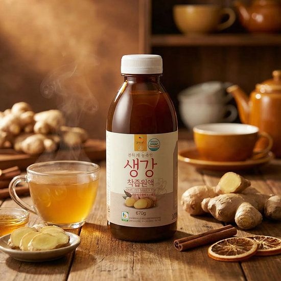 [이베따] 수제 생강착즙 원액차 수제 생강청 pet병 670g 2병