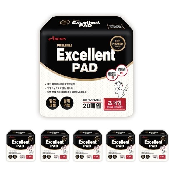 아몬스 (현대홈쇼핑) 아몬스 프리미엄 엑셀런트패드 20매 초대형 x 6팩_T
