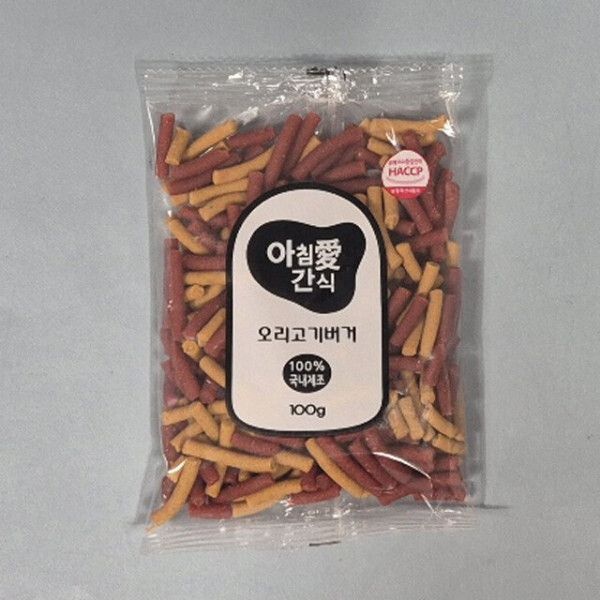 아침애 오리버거 강아지 간식 100g 40개