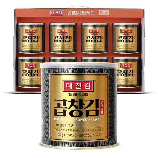 [우체국쇼핑] 대천김(주) 조미구이 곱창캔김 (S708호) 조미구이캔김 30g*8캔