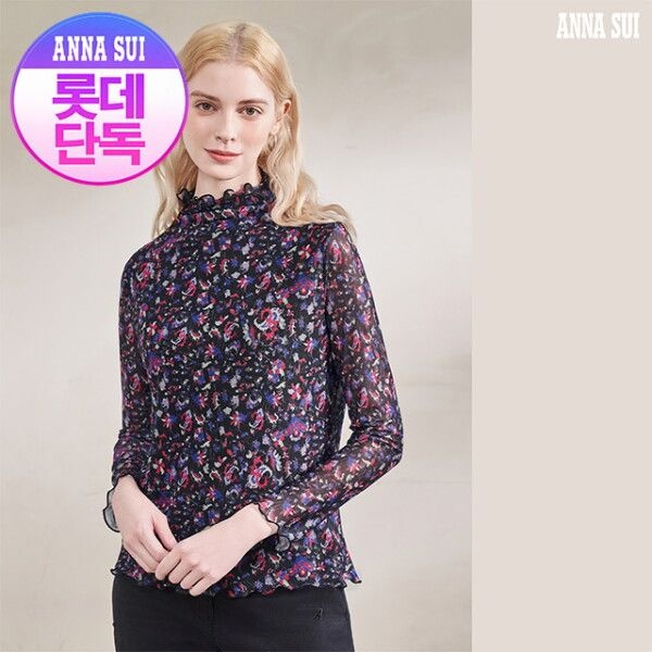 [안나수이] [롯데단독] 멀티 메쉬 티블라우스