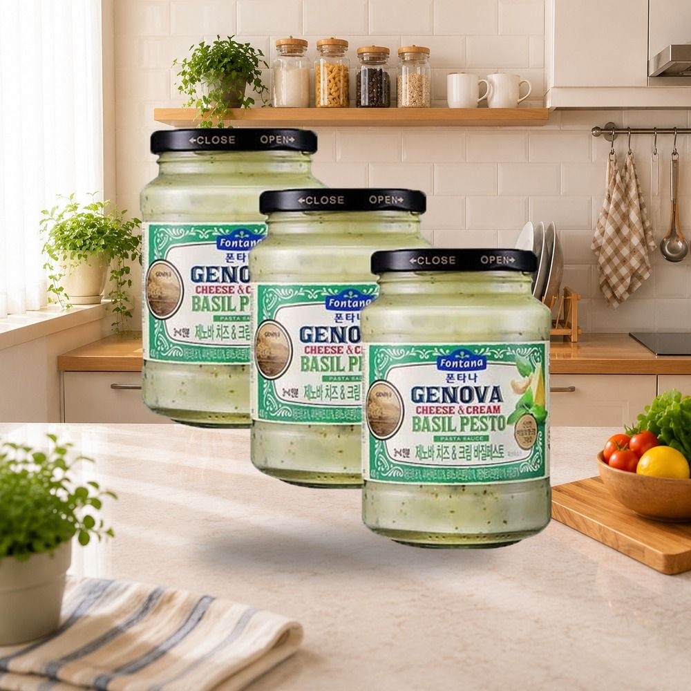 폰타나 제노바 치즈&크림 바질페스토 파스타소스, 430g, 3개