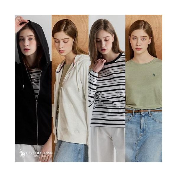 유에스피에이 [USPA] 26FW 여성 후드집업 1종 + 긴팔티셔츠 2종