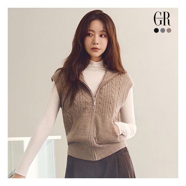 [조르쥬 레쉬] 26FW 시퀸 케이블 집업 베스트 3종