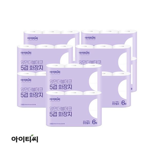 [(주)아이티씨] 양면더블데코 5겹화장지 10팩