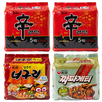 농심 신라면 10개 120g + 너구리 5개 + 짜파게티 5개 140g