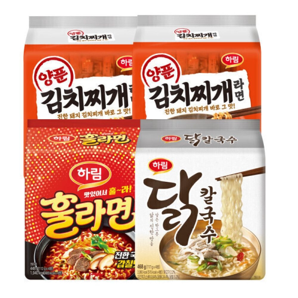 하림 하림 양푼김치찌개 8입+훌라면 4입+닭칼국수 4입 세트구성