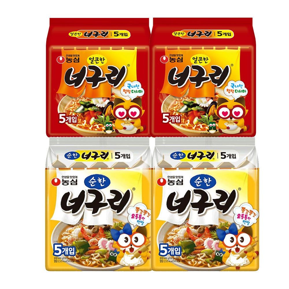 농심 얼큰한 너구리 10개 + 순한 너구리 10개