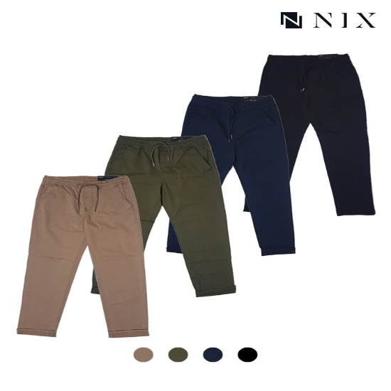 [NIX](남) 타소재 워싱 풀밴딩 크롭 테이퍼드치노 팬츠(FNPRDYI110P)
