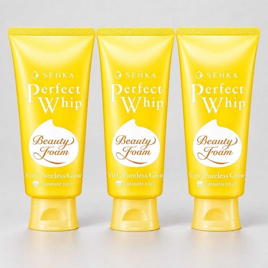 센카 퍼펙트 휩 뷰티폼 - 비타민C 포어리스 글로우 클렌징 폼 100g x 3개