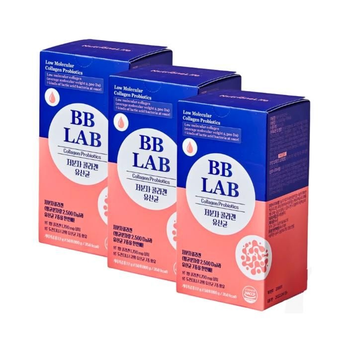 뉴트리원 비비랩 저분자 콜라겐 유산균 2g 50포 x3개