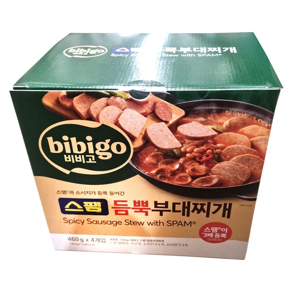 [씨제이제일제당(주)]비비고 코스트코 비비고 스팸 듬뿍 부대찌개 460G x 4 저녁 메뉴 반찬 국