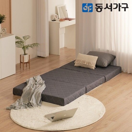 뉴EZ매트 HR폼 80T 편백황토숯 3단 접이식 SS 토퍼 매트 DF645743