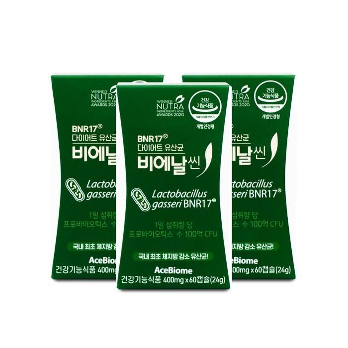비에날씬 BNR17 다이어트 유산균 400mg x 60캡슐 X 3박스 I