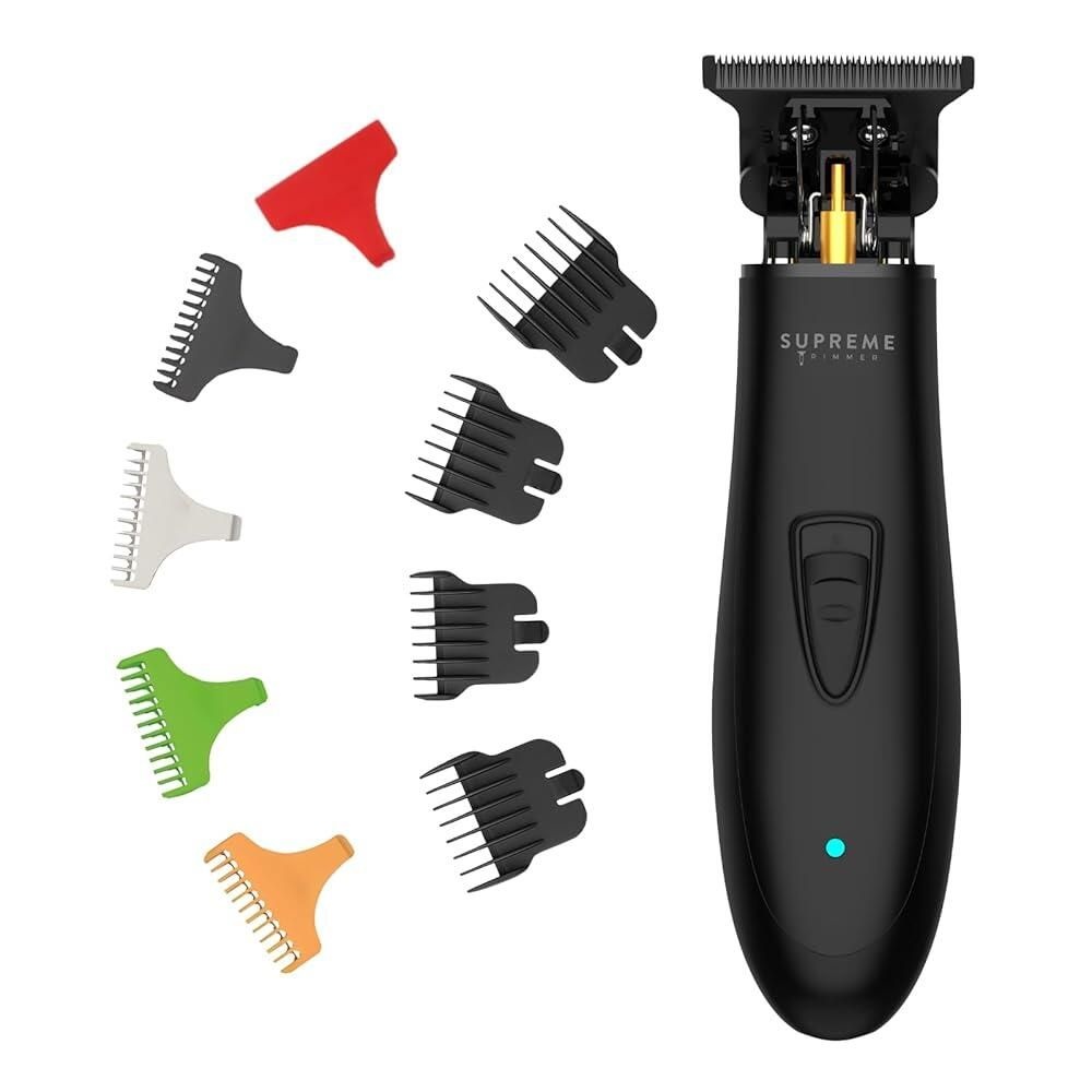 [해외] Supreme Trimmer T Shaper - 조용한 무선 수염 및 헤어 트리머 남성용 | 120분 작동 시간, 저소음, 갭 제로 DLC 블레이드 민