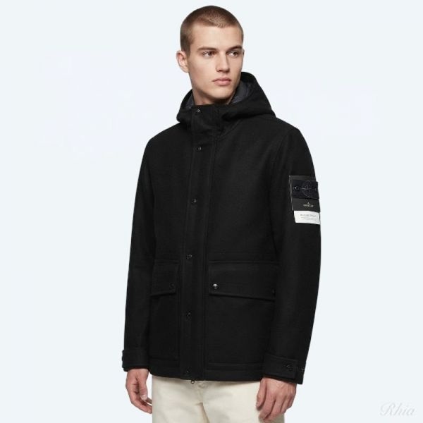 STONE ISLAND 스톤아일랜드 26FW 4100018 울 나일론 플란넬 S I 고스트 안티드롭 P에디ng 쇼츠 파카 L2S15 S0F24 V0029 패딩 쇼트
