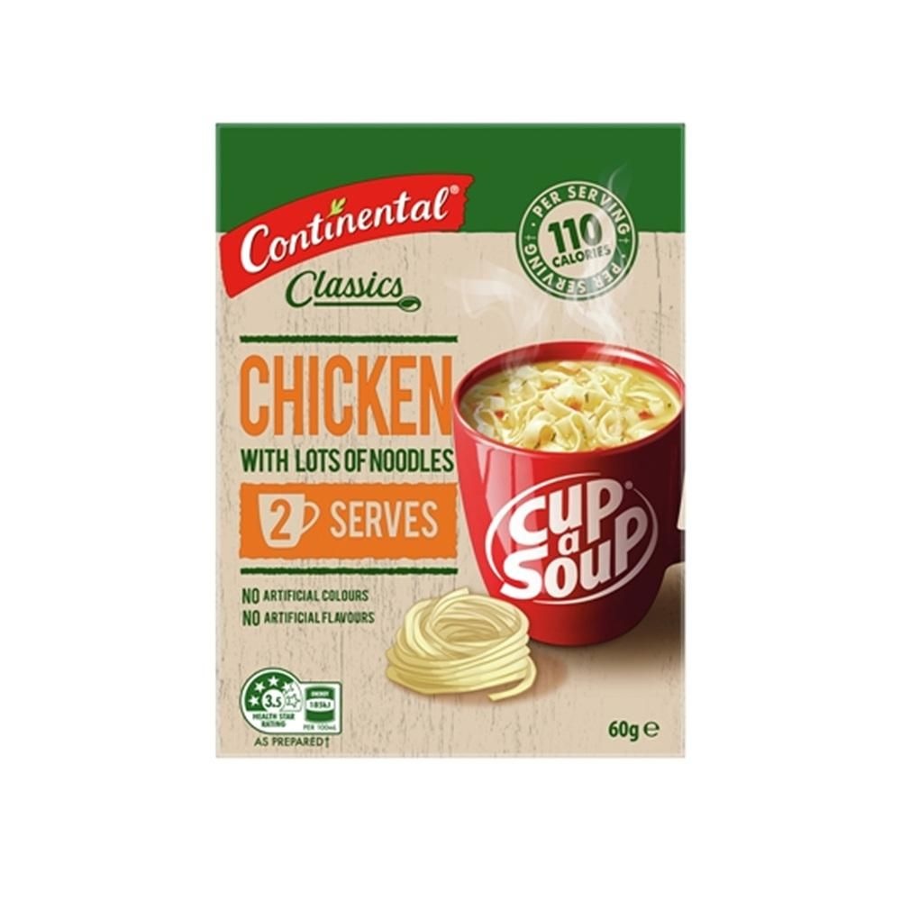 콘티넨탈 [해외] 콘티넨탈 치킨 누들 컵 스프 60g 6팩 Continental Chicken With Lots Of Noodles Cup a Soup 2pk