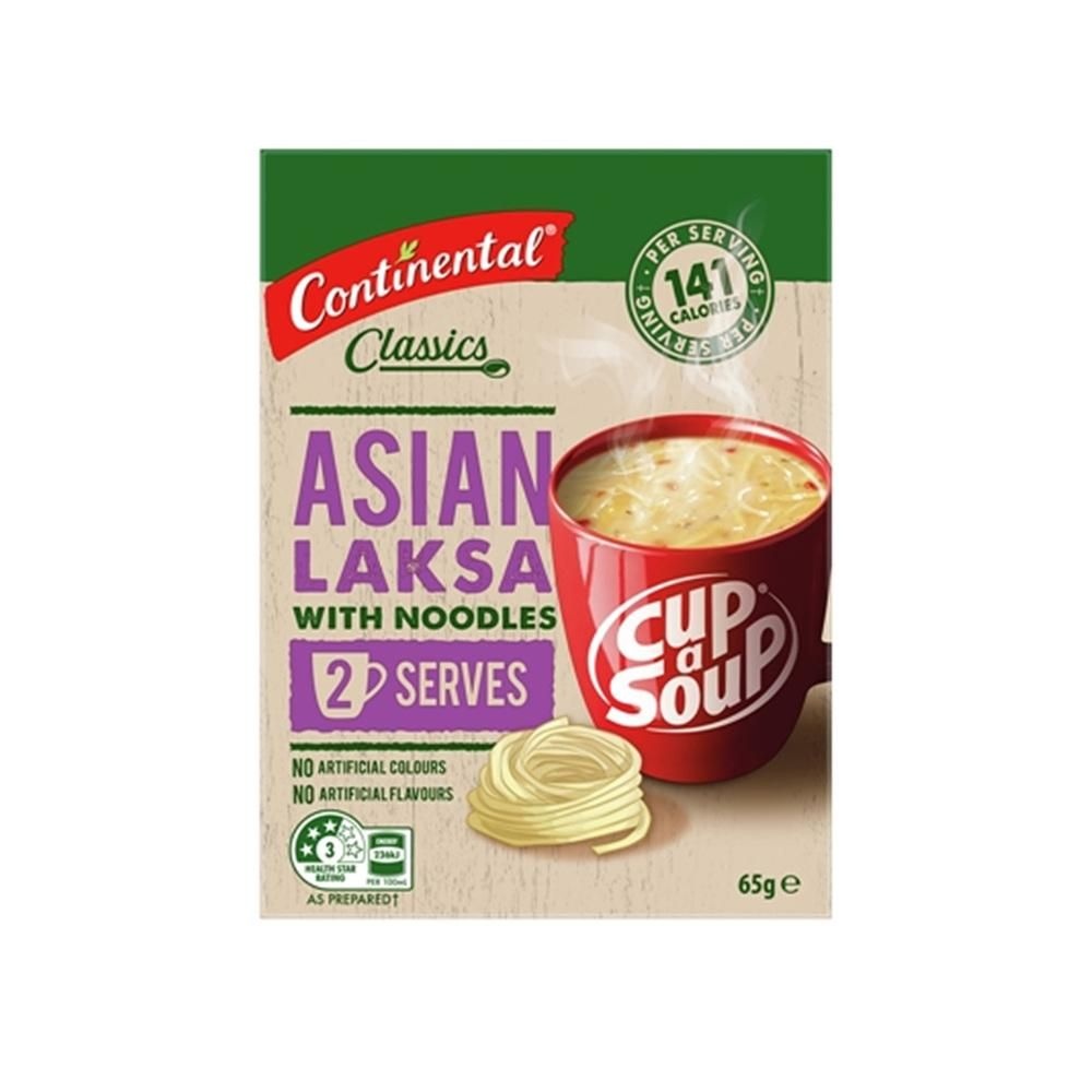 콘티넨탈 [해외] 콘테넨탈 아시안 락사 윗 누들 컵 스프 65g 6팩 Continental Asian Laksa With Noodles Cup a Soup 2pk