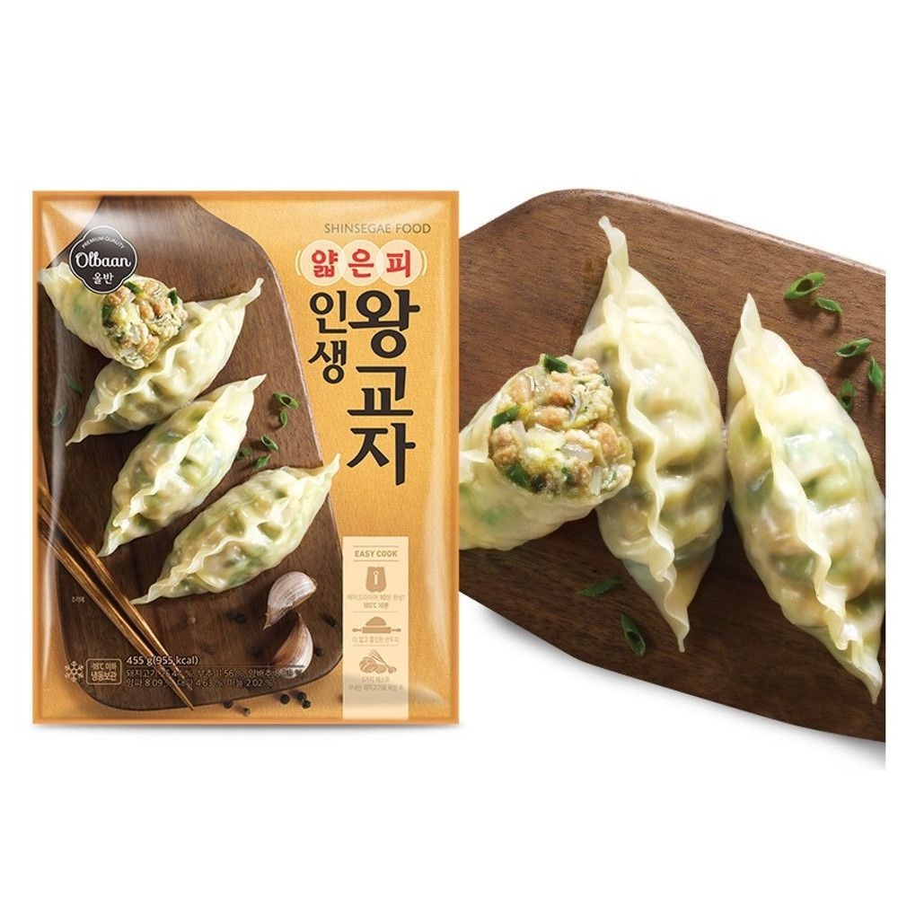 올반 얇은피 인생 왕교자 455g 3+3 (총 6개) 만두 간식 야식 안주